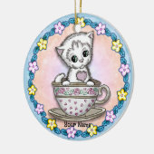Décoration En Céramique Chaton en tasse (Gauche)