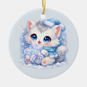 Décoration En Céramique Chaton étoile de cristal Kawaii – Joli chat d'hive