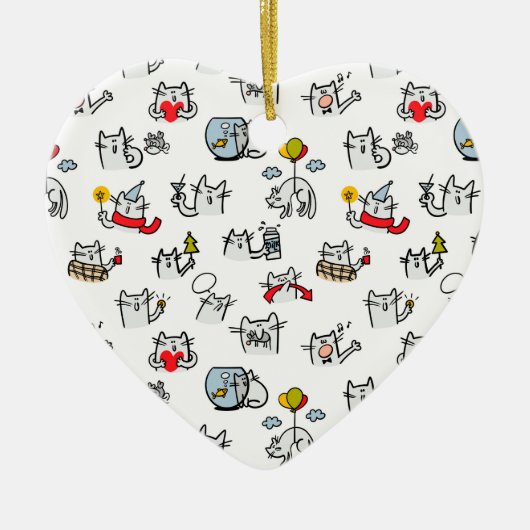 Décoration En Céramique Chats amusants, lait et magie. (Devant)