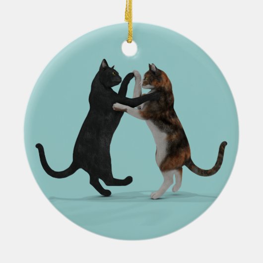 Décoration En Céramique Chats de danse doux (Dos)