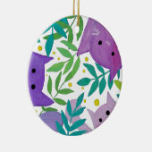 Décoration En Céramique Chats et branches - violet et vert (Droite)