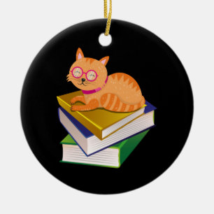 Décoration En Céramique Chats et livres
