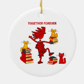 Décoration En Céramique Chats Love Livres (Dos)