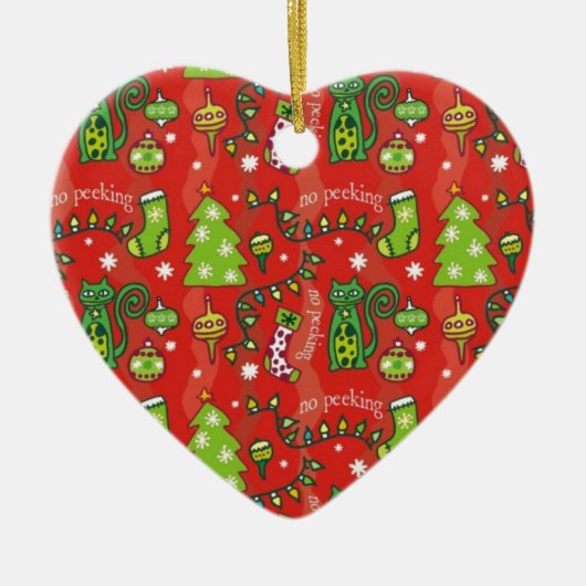 Décoration En Céramique Chats pour Noël (Devant)