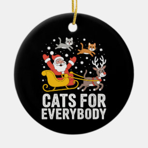 Décoration En Céramique Chats pour tout le monde Noël Chat Père Noël Xmas