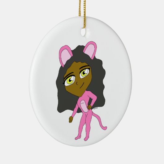 Décoration En Céramique chatte rose (Droite)