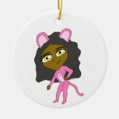 Décoration En Céramique chatte rose (Devant)