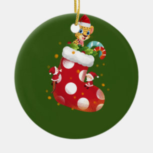 Décoration En Céramique Chaussure de Noël Cheetah