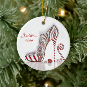 Décoration En Céramique Chaussure haute talon Stiletto de Noël à la mode