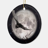 Décoration En Céramique Chauve-souris, Pleine lune, Gothique Traditionnel, (Gauche)