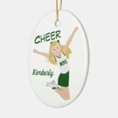 Décoration En Céramique Cheerleader Blonde Green & White (Gauche)