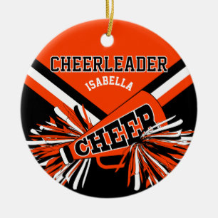 Décoration En Céramique Cheerleader 📣💖- Orange, White and Black
