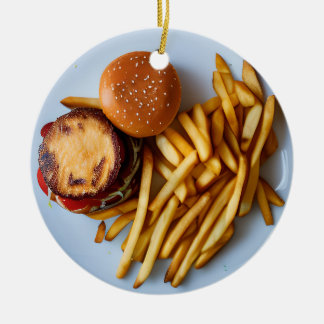 Décoration En Céramique Cheeseburger et Fries Flirty