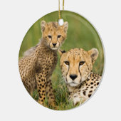 Décoration En Céramique Cheetah Cub and Parent (Gauche)