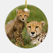 Décoration En Céramique Cheetah Cub and Parent (Dos)