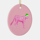 Décoration En Céramique Cheetah rose dans un chapeau de Père Noël (Droite)