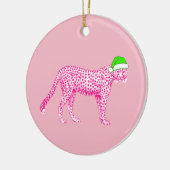 Décoration En Céramique Cheetah rose dans un chapeau de Père Noël (Gauche)