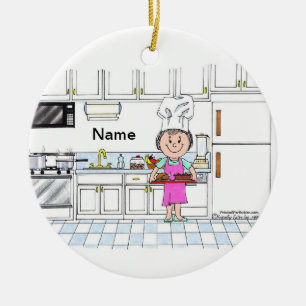 Décoration En Céramique Chef, with Hat - Female