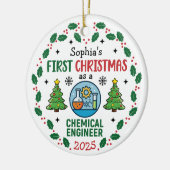 Décoration En Céramique Chemical Engineer First Christmas Personalized (Gauche)
