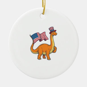 Décoration En Céramique Chemise avec gravure vintage du drapeau de dinosau