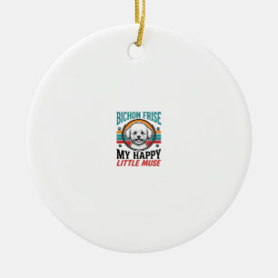 Décoration En Céramique Chemise Bichon Frise Esprit Vintage Chien Art_1