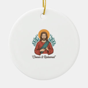 Décoration En Céramique Chemise chrétienne vintage Jésus choisie et rachet