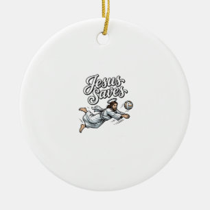 Décoration En Céramique Chemise chrétienne vintage Jésus sauve volley-ball