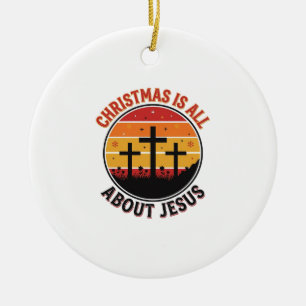 Décoration En Céramique Chemise Christian Noël Jésus Coucher de soleil Cro