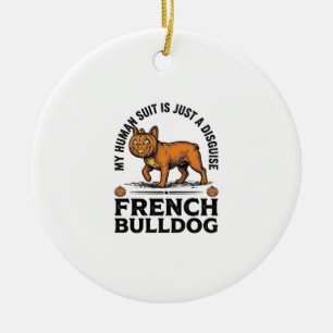 Décoration En Céramique Chemise de costume de pumpkin de bouledogue frança