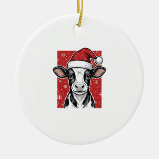 Décoration En Céramique Chemise de Noël vintage vache chapeau de Père Noël