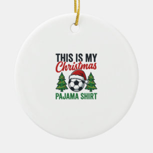 Décoration En Céramique Chemise de pyjama de Noël de football