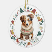 Décoration En Céramique Chemise d'hiver pour chiot berger australien Noël (Gauche)