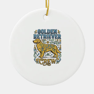 Décoration En Céramique Chemise Golden Retriever avec art vintage pour amo