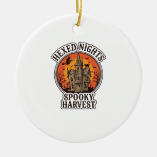 Décoration En Céramique Chemise Halloween Maison Hantée Gravure Vintage De
