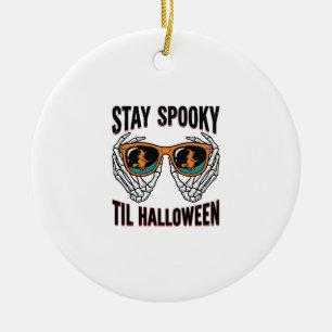 Décoration En Céramique Chemise Halloween squelette avec lunettes de sorci