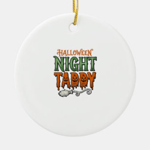 Décoration En Céramique Chemise Taddy Nuit Halloween Vintage Balai de Sorc