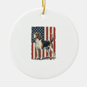 Décoration En Céramique Chemise vectorielle vintage Hound Dog drapeau patr