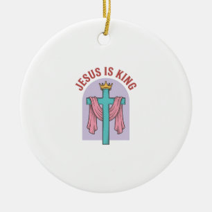 Décoration En Céramique Chemise Vintage Christian T-Shir Jésus Est Roi Cou