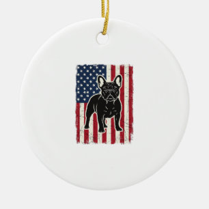 Décoration En Céramique Chemise vintage drapeau patriotique Bouledogue Fra