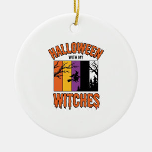 Décoration En Céramique Chemise Vintage Halloween Sorcières Balai de Sorci