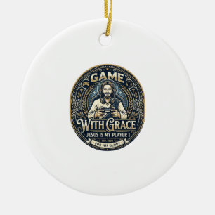 Décoration En Céramique Chemise Vintage Jesus Pickleball Graphique Chrétie