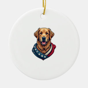 Décoration En Céramique Chemise vintage pour chien Patriotique Retriever F