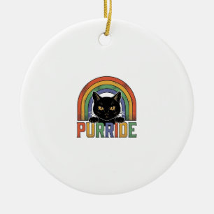 Décoration En Céramique Chemise Vintage Purride Chat Noir Arc-en-Ciel Desi