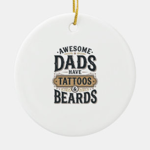 Décoration En Céramique Chemises Vintage pour Papas Géniaux avec Tatouages