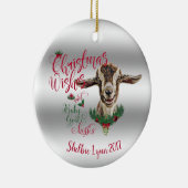 Décoration En Céramique CHÈQUE | Souhaits de Noël Bébé Chèvre Baisers Basc (Droite)