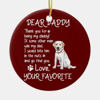 Décoration En Céramique Cher papa Labrador Chien papa Fête des pères