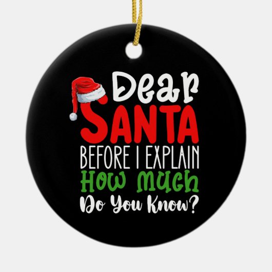 Décoration En Céramique Cher Père Noël Avant D'Expliquer Combien Vous Save (Devant)