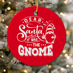 Décoration En Céramique Cher Père Noël C'était La Photo De Gnome