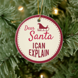 Décoration En Céramique Cher Père Noël, je peux expliquer, citations drôle