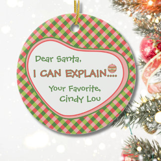 Décoration En Céramique Cher Père Noël, je peux expliquer Noël personnalis